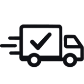 A simple black and white pixelated icon of a car with a lightning bolt across it, symbolizing an electric vehicle.